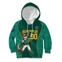 Custom Baseball Australia Kid Hoodie Go Champions - Aussie Kangaroo Mascot - Wonder Print Shop