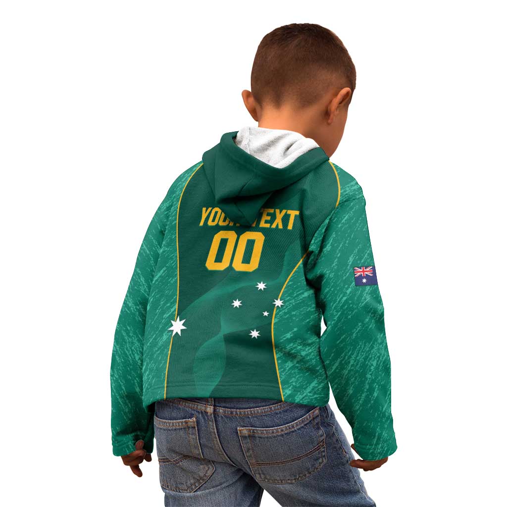 Custom Baseball Australia Kid Hoodie Go Champions - Aussie Kangaroo Mascot - Wonder Print Shop