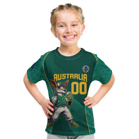 Custom Baseball Australia Kid T Shirt Go Champions - Aussie Kangaroo Mascot - Wonder Print Shop
