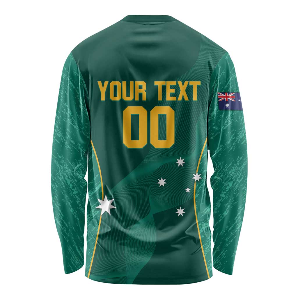Custom Baseball Australia Long Sleeve Shirt Go Champions - Aussie Kangaroo Mascot - Wonder Print Shop
