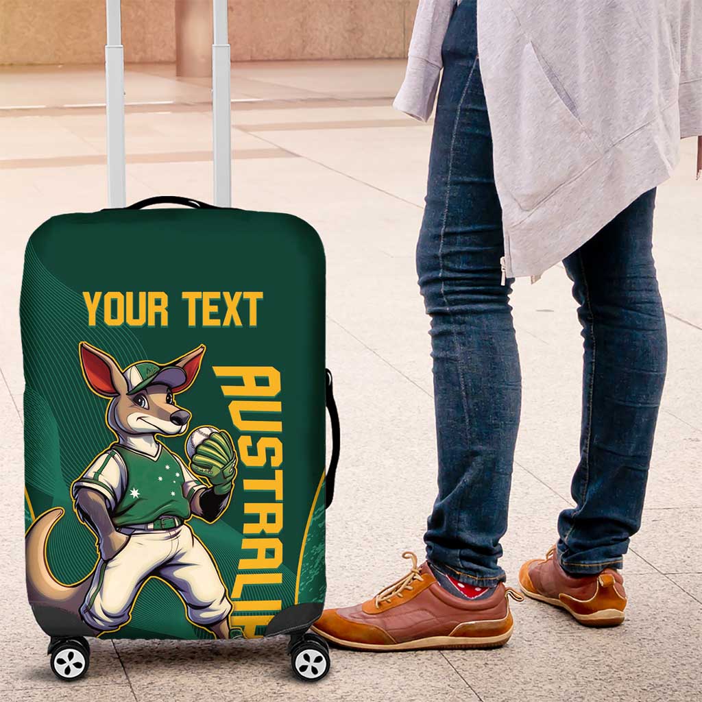 Custom Baseball Australia Luggage Cover Go Champions - Aussie Kangaroo Mascot - Wonder Print Shop