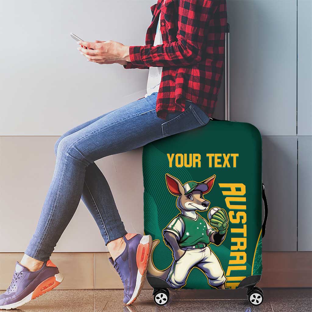 Custom Baseball Australia Luggage Cover Go Champions - Aussie Kangaroo Mascot - Wonder Print Shop