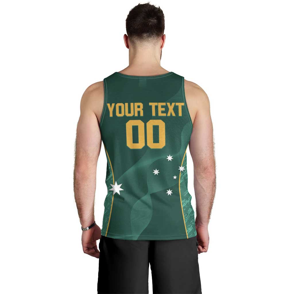 Custom Baseball Australia Men Tank Top Go Champions - Aussie Kangaroo Mascot - Wonder Print Shop