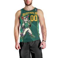 Custom Baseball Australia Men Tank Top Go Champions - Aussie Kangaroo Mascot - Wonder Print Shop