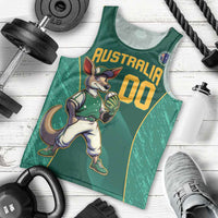 Custom Baseball Australia Men Tank Top Go Champions - Aussie Kangaroo Mascot - Wonder Print Shop