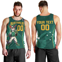 Custom Baseball Australia Men Tank Top Go Champions - Aussie Kangaroo Mascot - Wonder Print Shop
