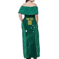 Custom Baseball Australia Off Shoulder Maxi Dress Go Champions - Aussie Kangaroo Mascot - Wonder Print Shop