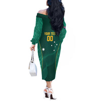 Custom Baseball Australia Off The Shoulder Long Sleeve Dress Go Champions - Aussie Kangaroo Mascot - Wonder Print Shop
