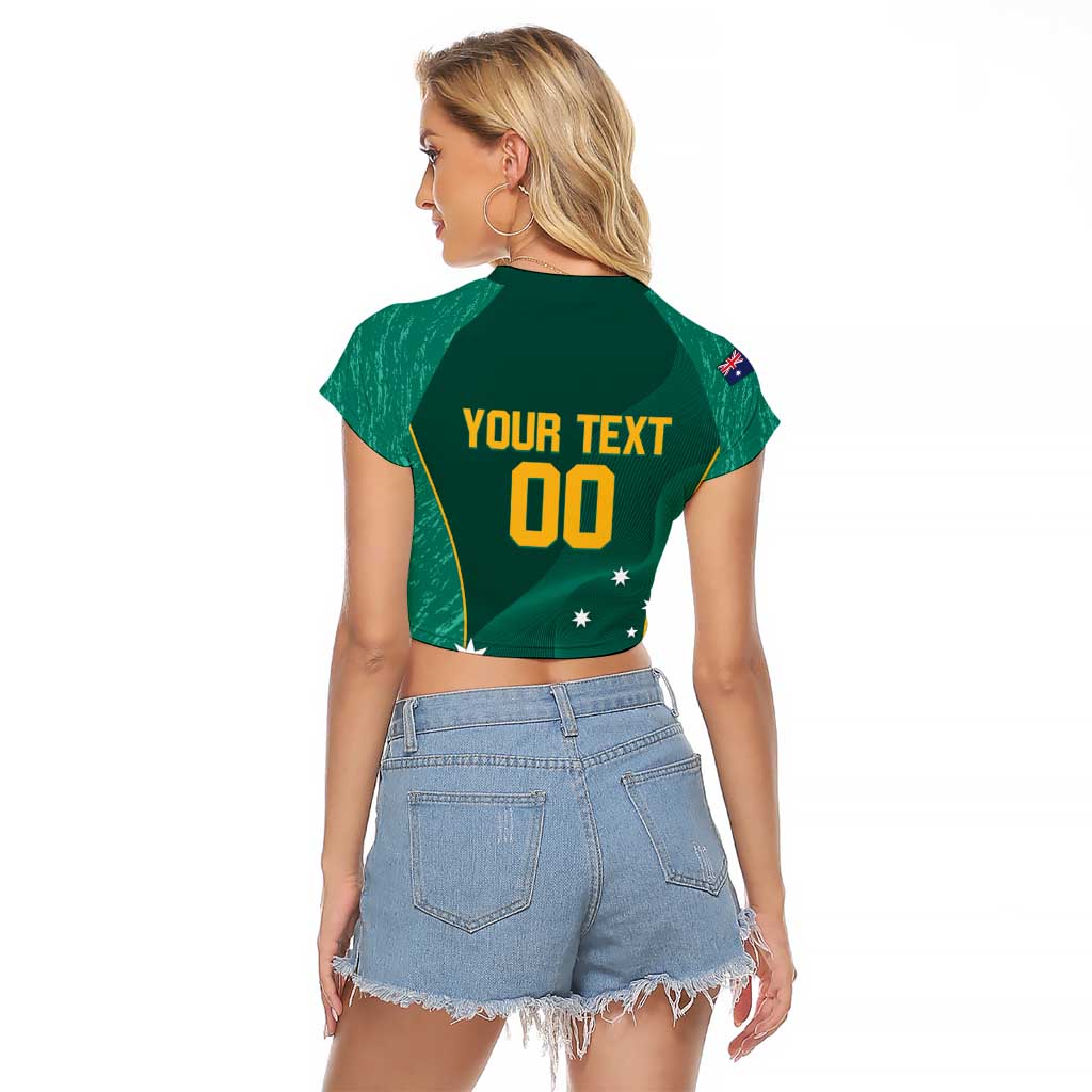 Custom Baseball Australia Raglan Cropped T Shirt Go Champions - Aussie Kangaroo Mascot - Wonder Print Shop