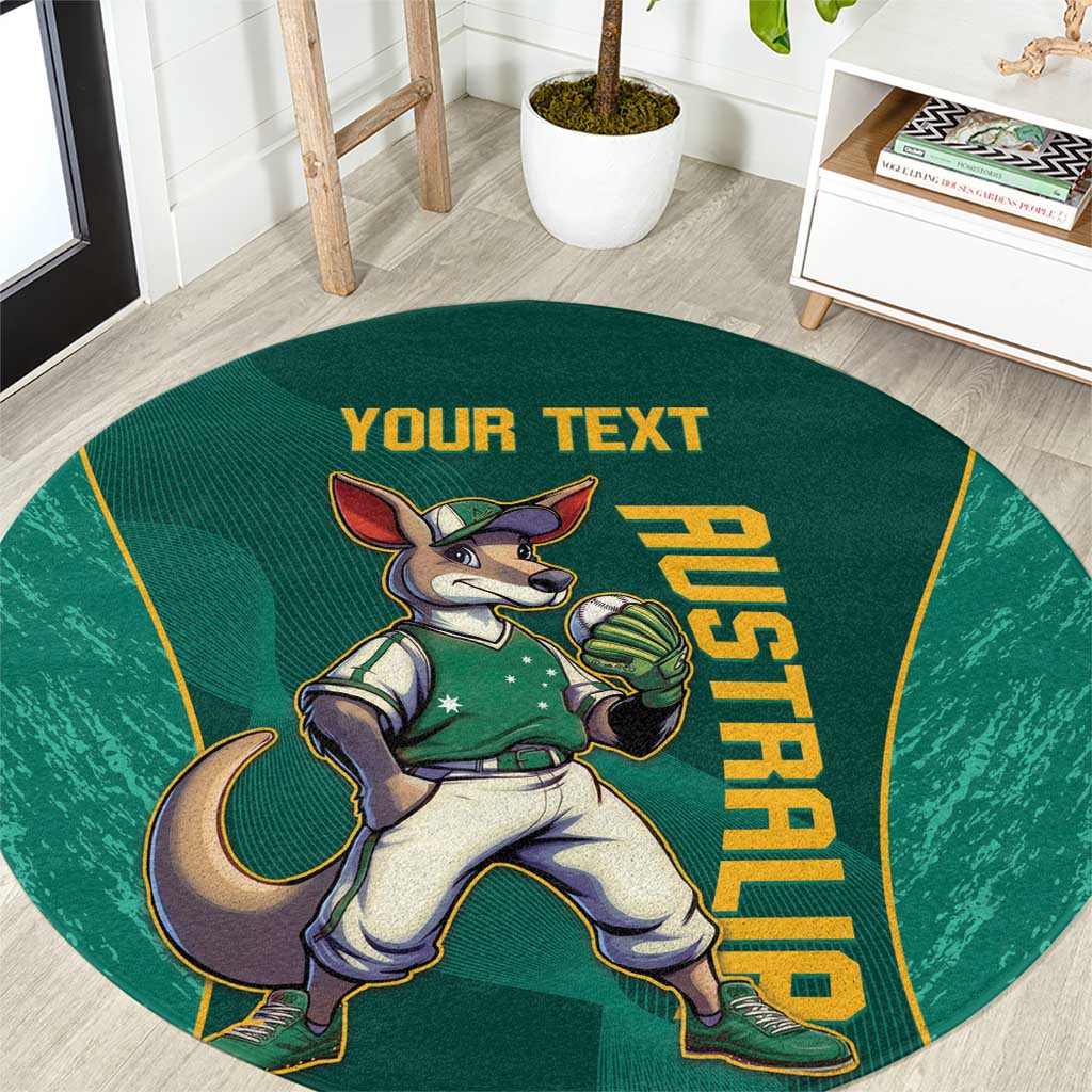 Custom Baseball Australia Round Carpet Go Champions - Aussie Kangaroo Mascot