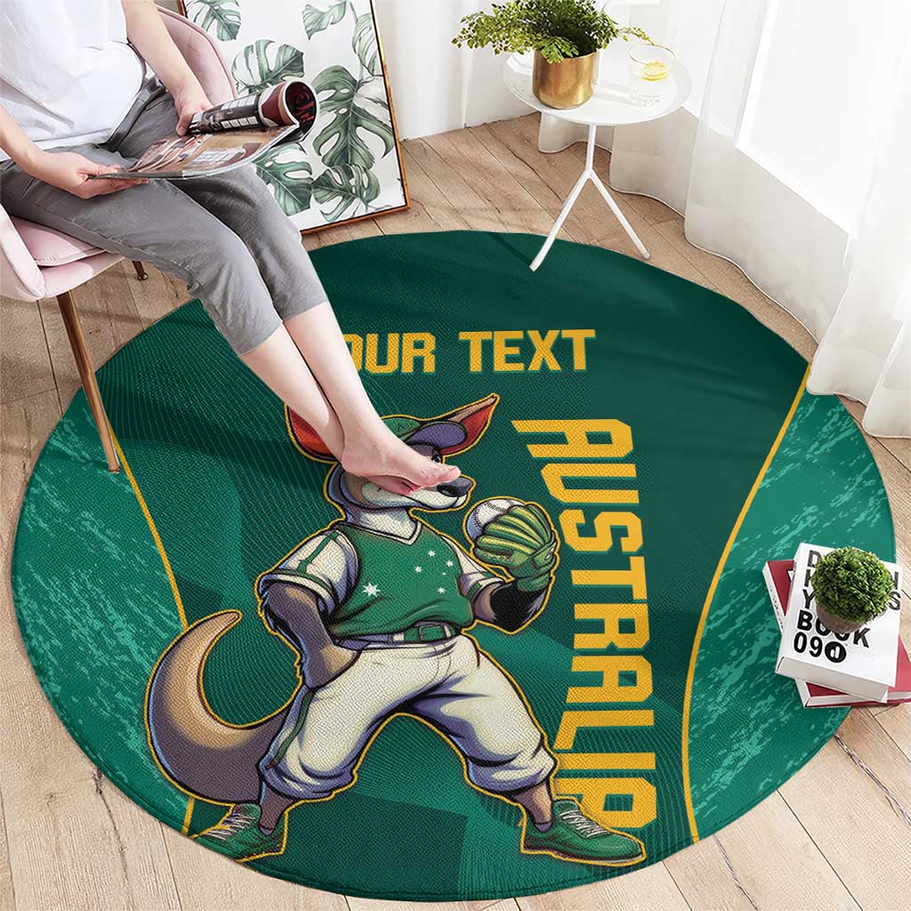 Custom Baseball Australia Round Carpet Go Champions - Aussie Kangaroo Mascot