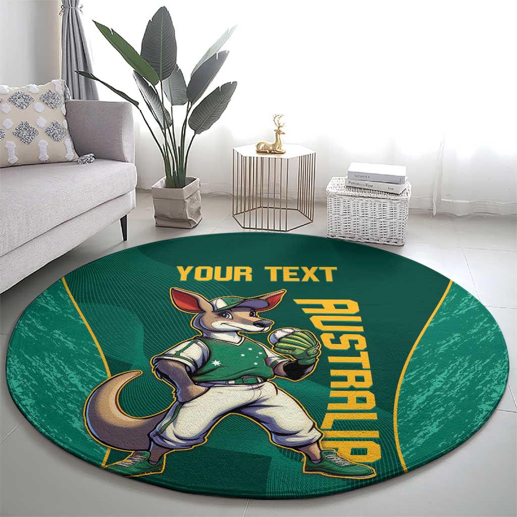 Custom Baseball Australia Round Carpet Go Champions - Aussie Kangaroo Mascot