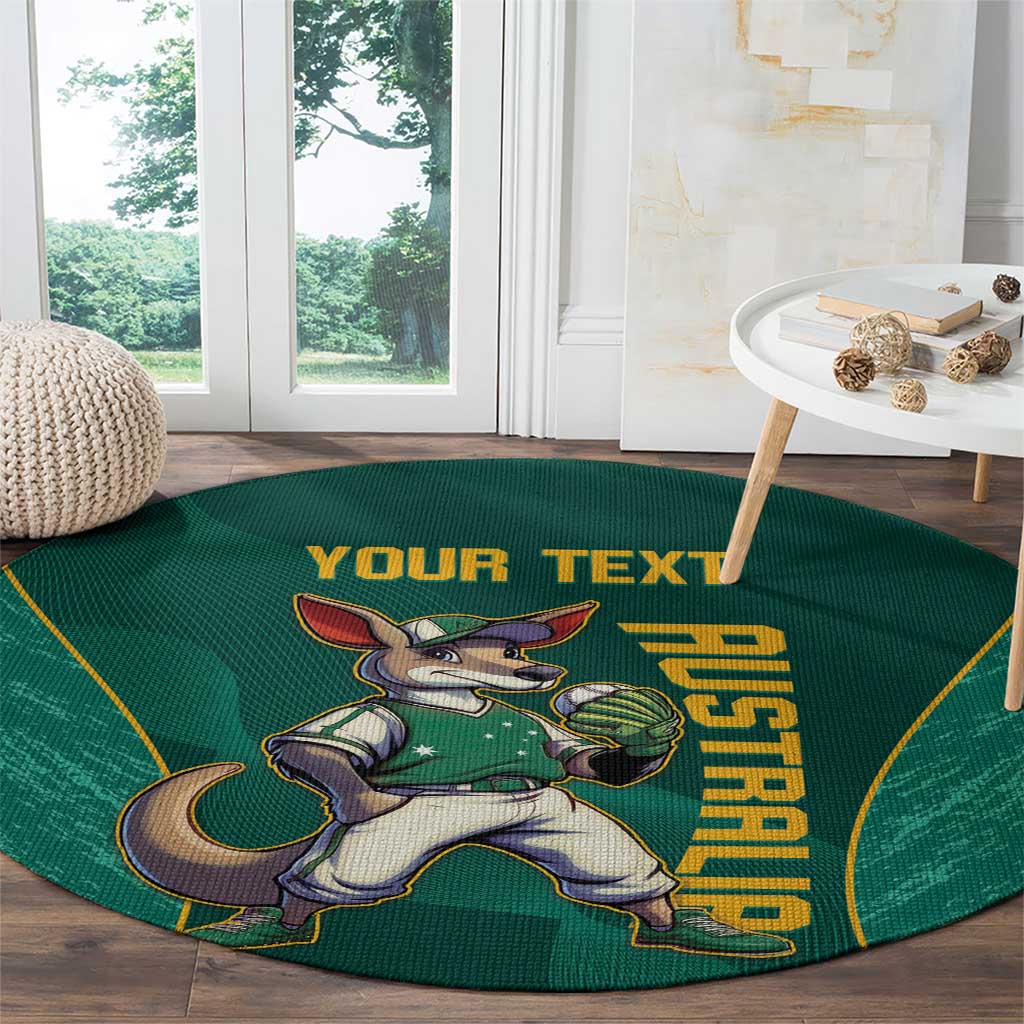 Custom Baseball Australia Round Carpet Go Champions - Aussie Kangaroo Mascot
