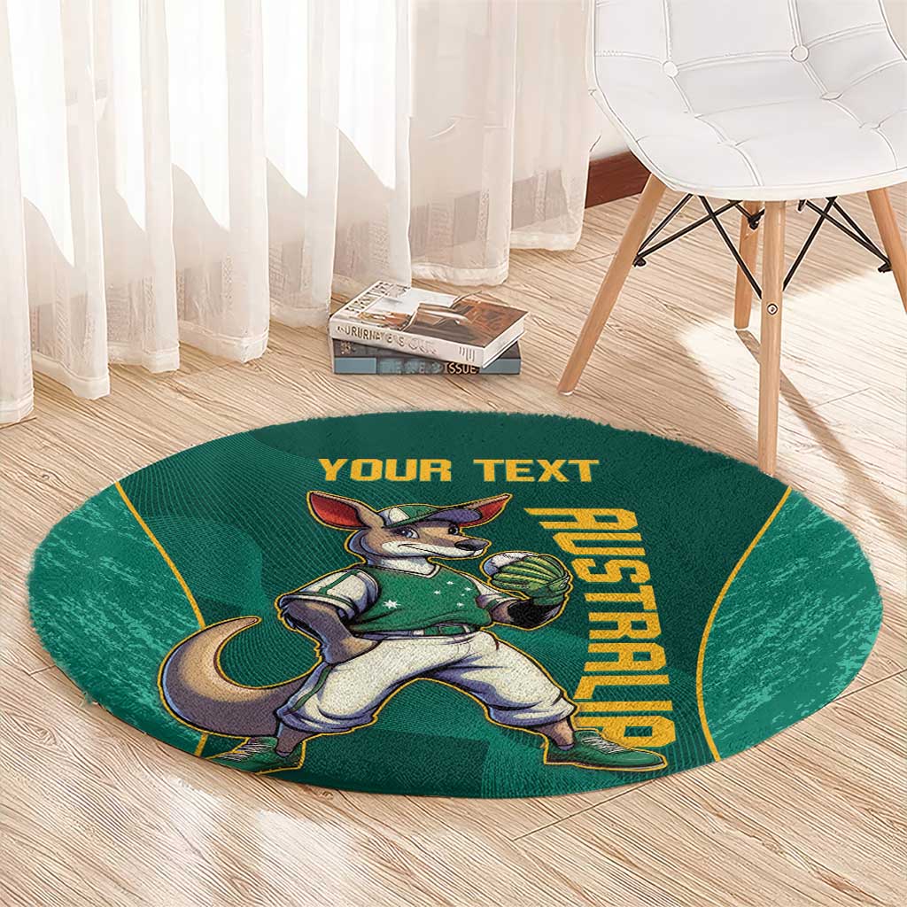 Custom Baseball Australia Round Carpet Go Champions - Aussie Kangaroo Mascot