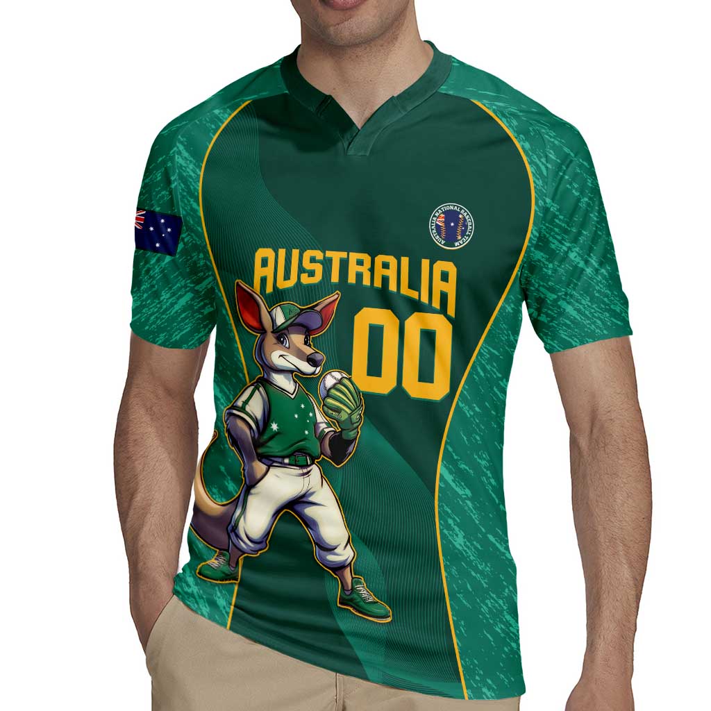 Custom Baseball Australia Rugby Jersey Go Champions - Aussie Kangaroo Mascot - Wonder Print Shop