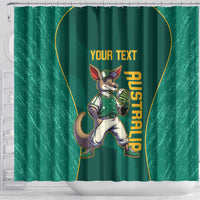 Custom Baseball Australia Shower Curtain Go Champions - Aussie Kangaroo Mascot