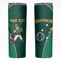 Custom Baseball Australia Skinny Tumbler Go Champions - Aussie Kangaroo Mascot - Wonder Print Shop