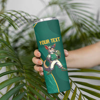 Custom Baseball Australia Skinny Tumbler Go Champions - Aussie Kangaroo Mascot - Wonder Print Shop