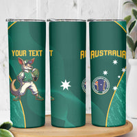 Custom Baseball Australia Skinny Tumbler Go Champions - Aussie Kangaroo Mascot - Wonder Print Shop