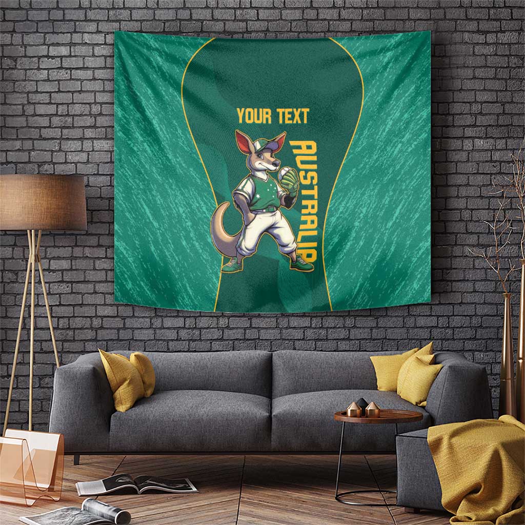 Custom Baseball Australia Tapestry Go Champions - Aussie Kangaroo Mascot - Wonder Print Shop