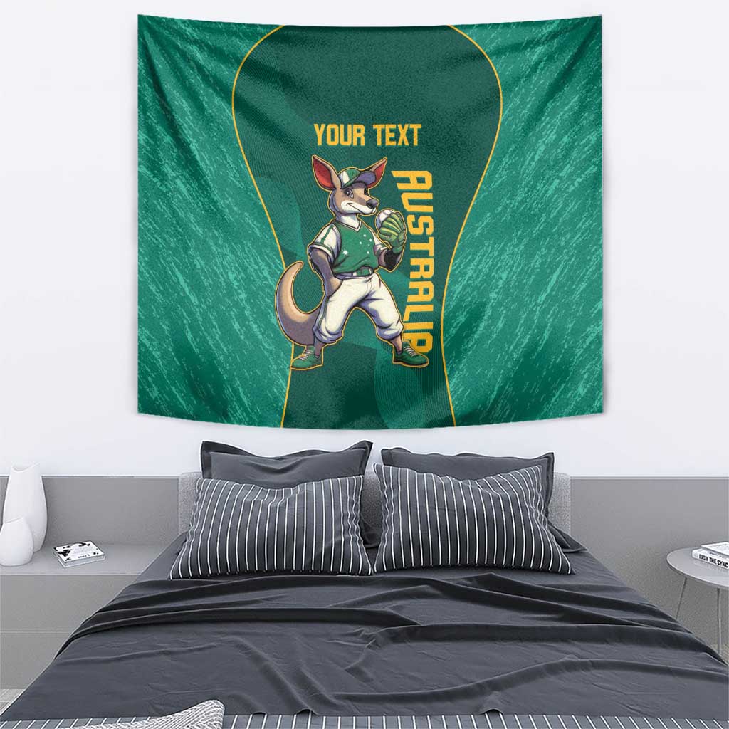 Custom Baseball Australia Tapestry Go Champions - Aussie Kangaroo Mascot - Wonder Print Shop
