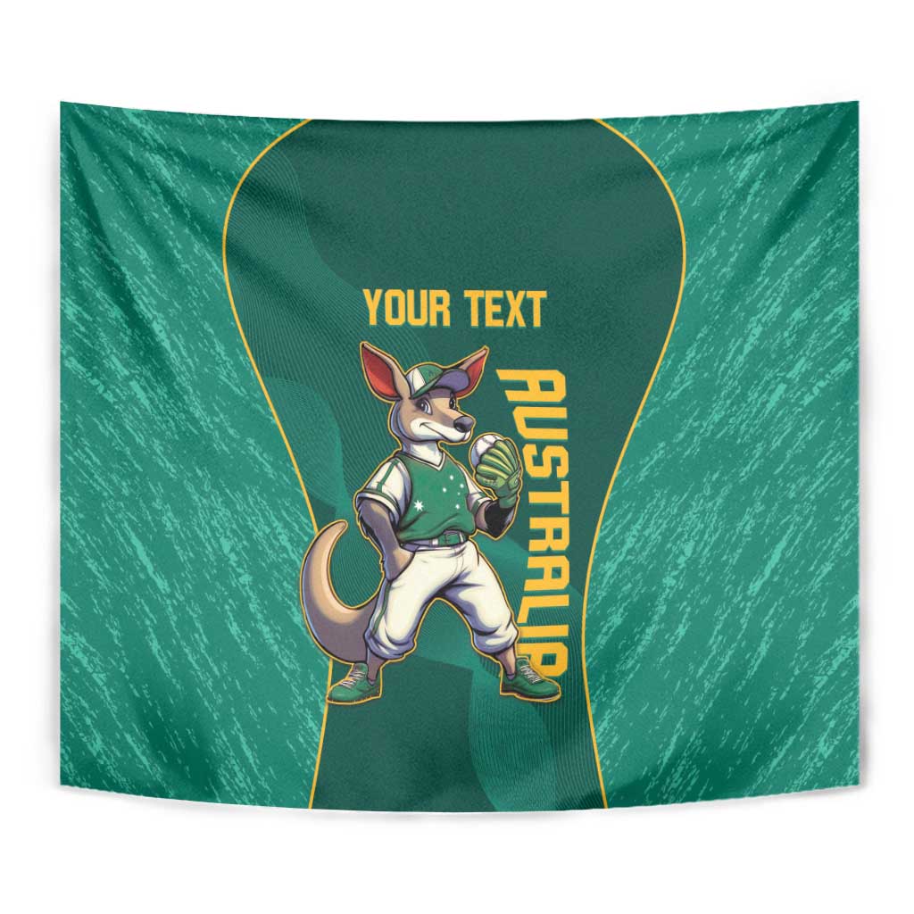 Custom Baseball Australia Tapestry Go Champions - Aussie Kangaroo Mascot - Wonder Print Shop