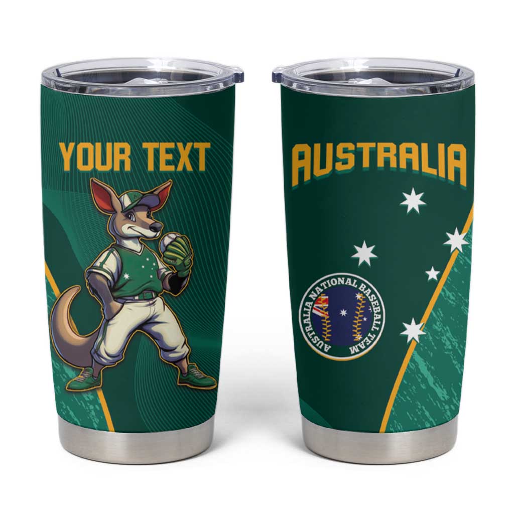 Custom Baseball Australia Tumbler Cup Go Champions - Aussie Kangaroo Mascot - Wonder Print Shop