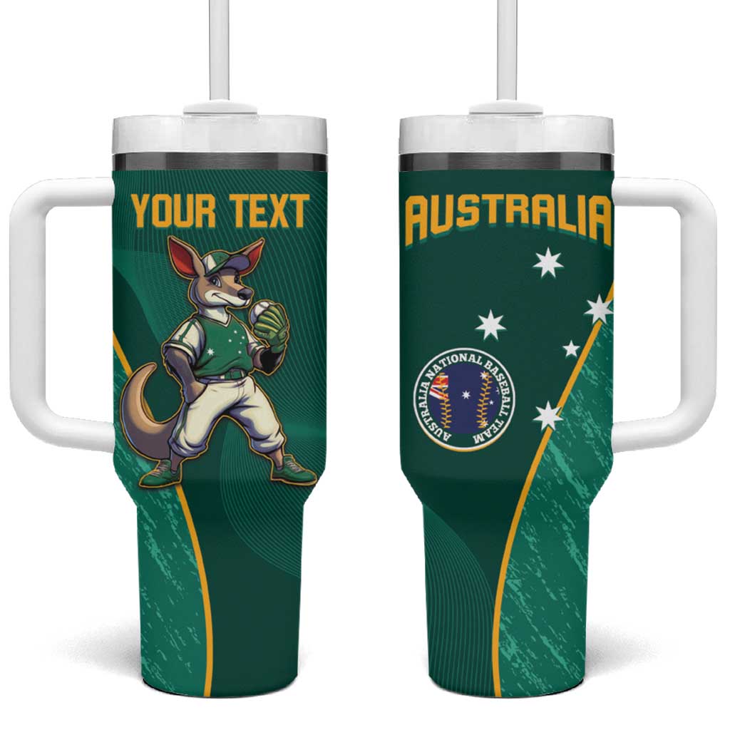 Custom Baseball Australia Tumbler With Handle Go Champions - Aussie Kangaroo Mascot - Wonder Print Shop