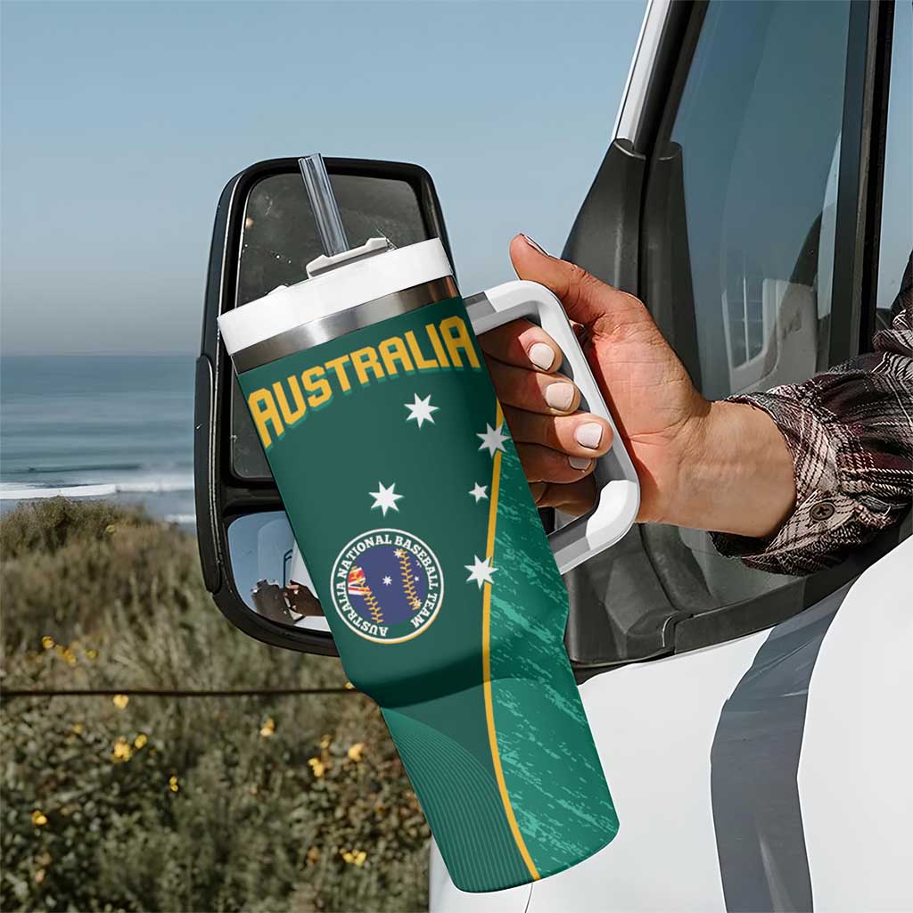 Custom Baseball Australia Tumbler With Handle Go Champions - Aussie Kangaroo Mascot - Wonder Print Shop