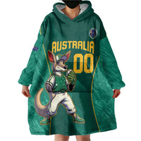 Custom Baseball Australia Wearable Blanket Hoodie Go Champions - Aussie Kangaroo Mascot - Wonder Print Shop