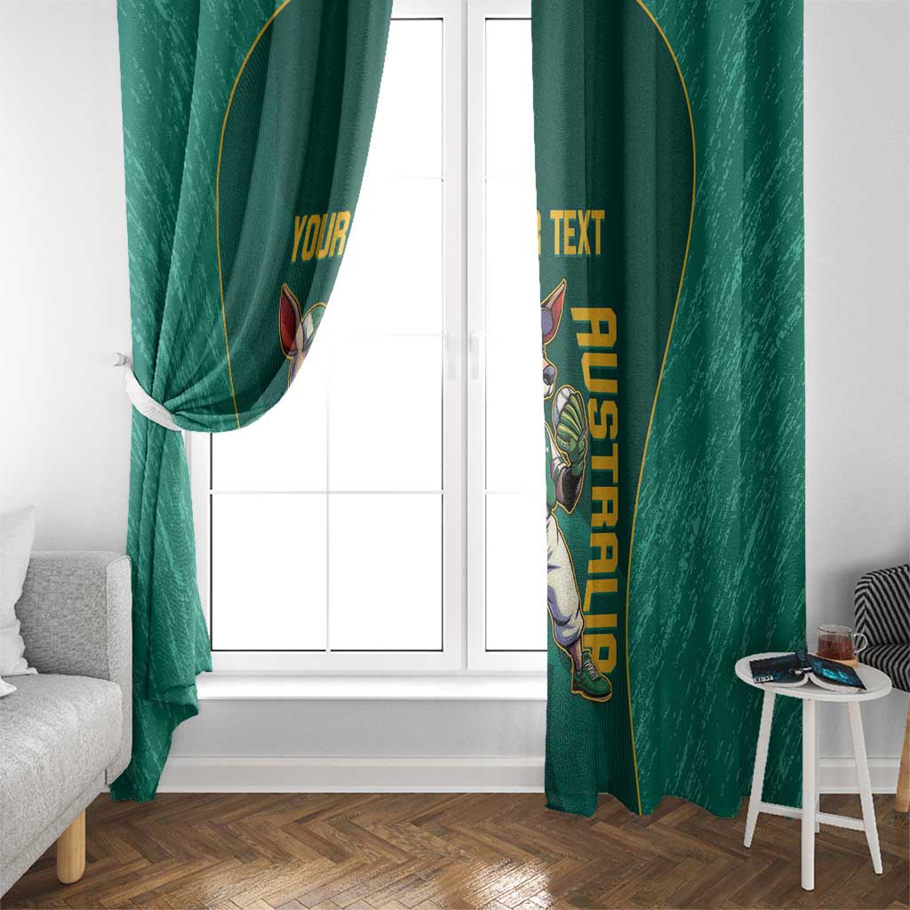 Custom Baseball Australia Window Curtain Go Champions - Aussie Kangaroo Mascot - Wonder Print Shop