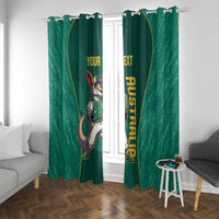 Custom Baseball Australia Window Curtain Go Champions - Aussie Kangaroo Mascot - Wonder Print Shop