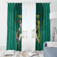 Custom Baseball Australia Window Curtain Go Champions - Aussie Kangaroo Mascot - Wonder Print Shop
