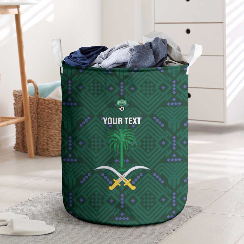 Custom Saudi Arabia Football Laundry Basket 2026 Arabian Falcons Sporty Version - Wonder Print Shop