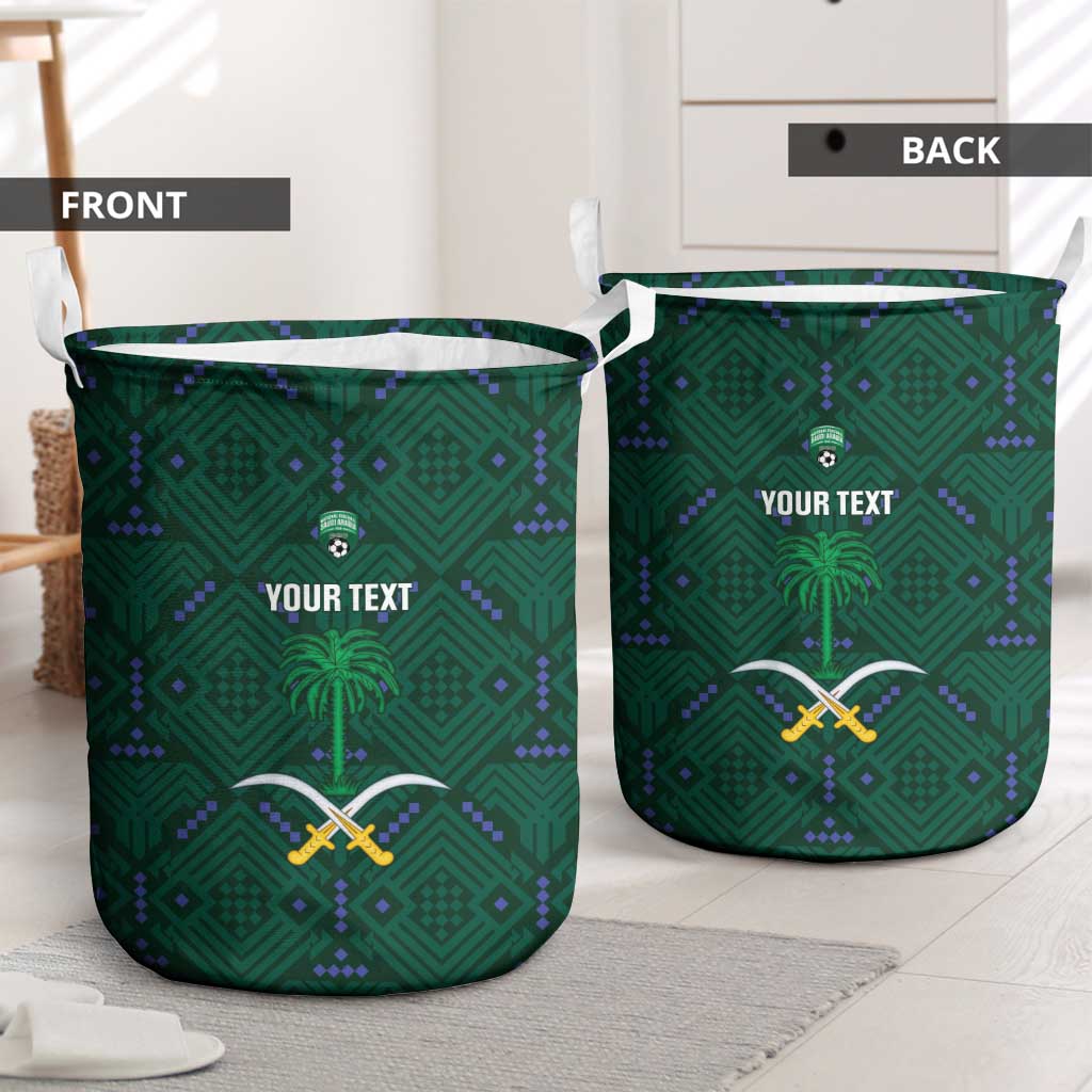 Custom Saudi Arabia Football Laundry Basket 2026 Arabian Falcons Sporty Version - Wonder Print Shop