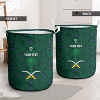 Custom Saudi Arabia Football Laundry Basket 2026 Arabian Falcons Sporty Version - Wonder Print Shop