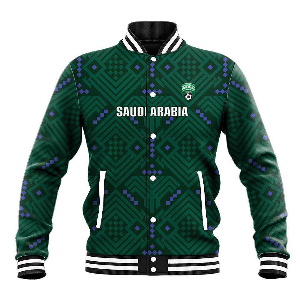 Custom Saudi Arabia Football Baseball Jacket 2026 Arabian Falcons Sporty Version - Wonder Print Shop
