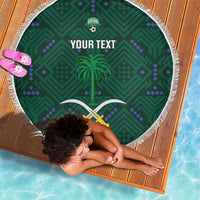 Custom Saudi Arabia Football Beach Blanket 2026 Arabian Falcons Sporty Version - Wonder Print Shop