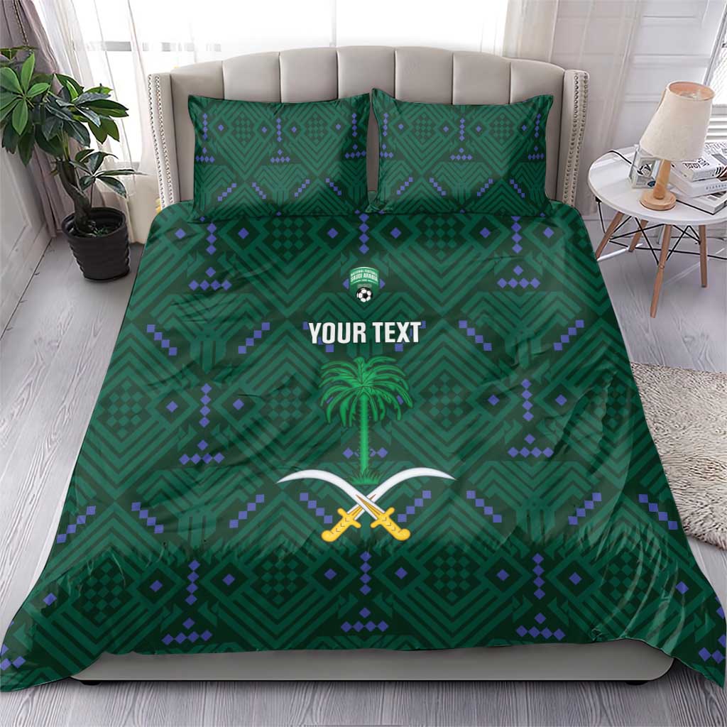 Custom Saudi Arabia Football Bedding Set 2026 Arabian Falcons Sporty Version - Wonder Print Shop