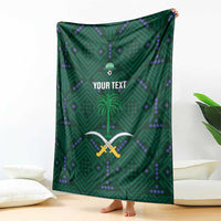 Custom Saudi Arabia Football Blanket 2026 Arabian Falcons Sporty Version - Wonder Print Shop