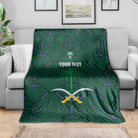 Custom Saudi Arabia Football Blanket 2026 Arabian Falcons Sporty Version - Wonder Print Shop