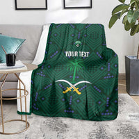 Custom Saudi Arabia Football Blanket 2026 Arabian Falcons Sporty Version - Wonder Print Shop