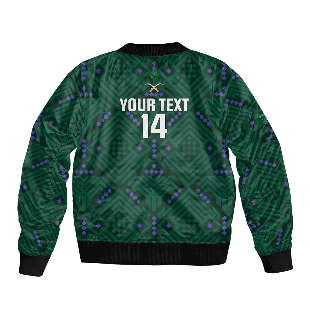 Custom Saudi Arabia Football Bomber Jacket 2026 Arabian Falcons Sporty Version - Wonder Print Shop