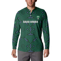 Custom Saudi Arabia Football Button Sweatshirt 2026 Arabian Falcons Sporty Version - Wonder Print Shop