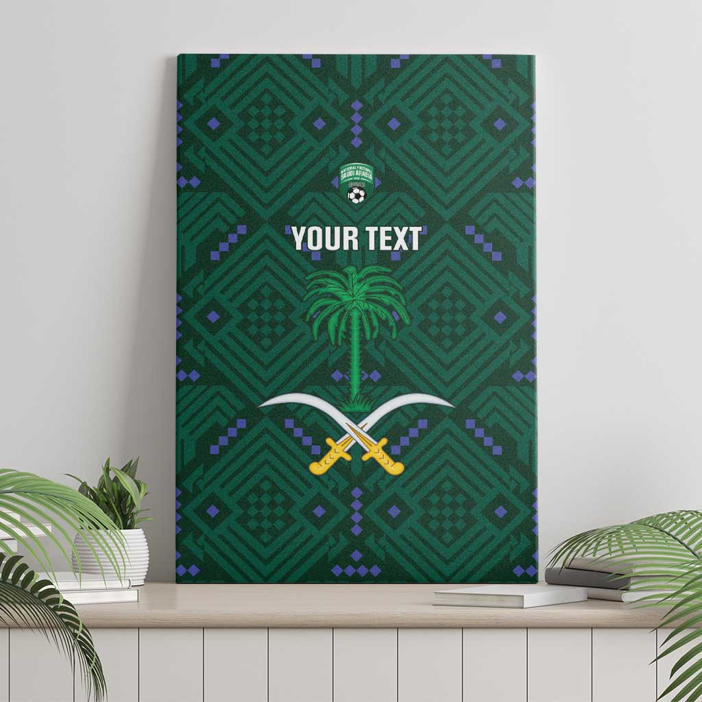 Custom Saudi Arabia Football Canvas Wall Art 2026 Arabian Falcons Sporty Version - Wonder Print Shop