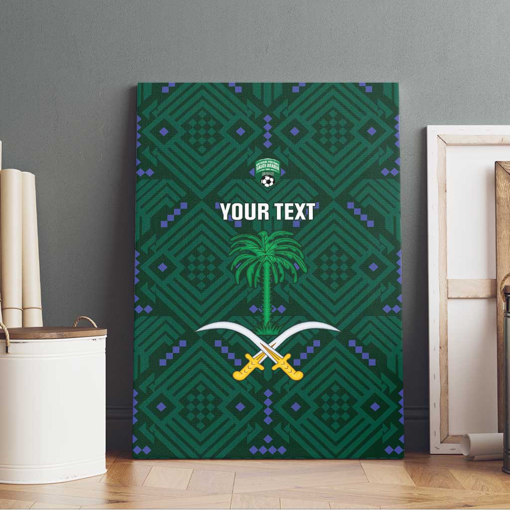Custom Saudi Arabia Football Canvas Wall Art 2026 Arabian Falcons Sporty Version - Wonder Print Shop
