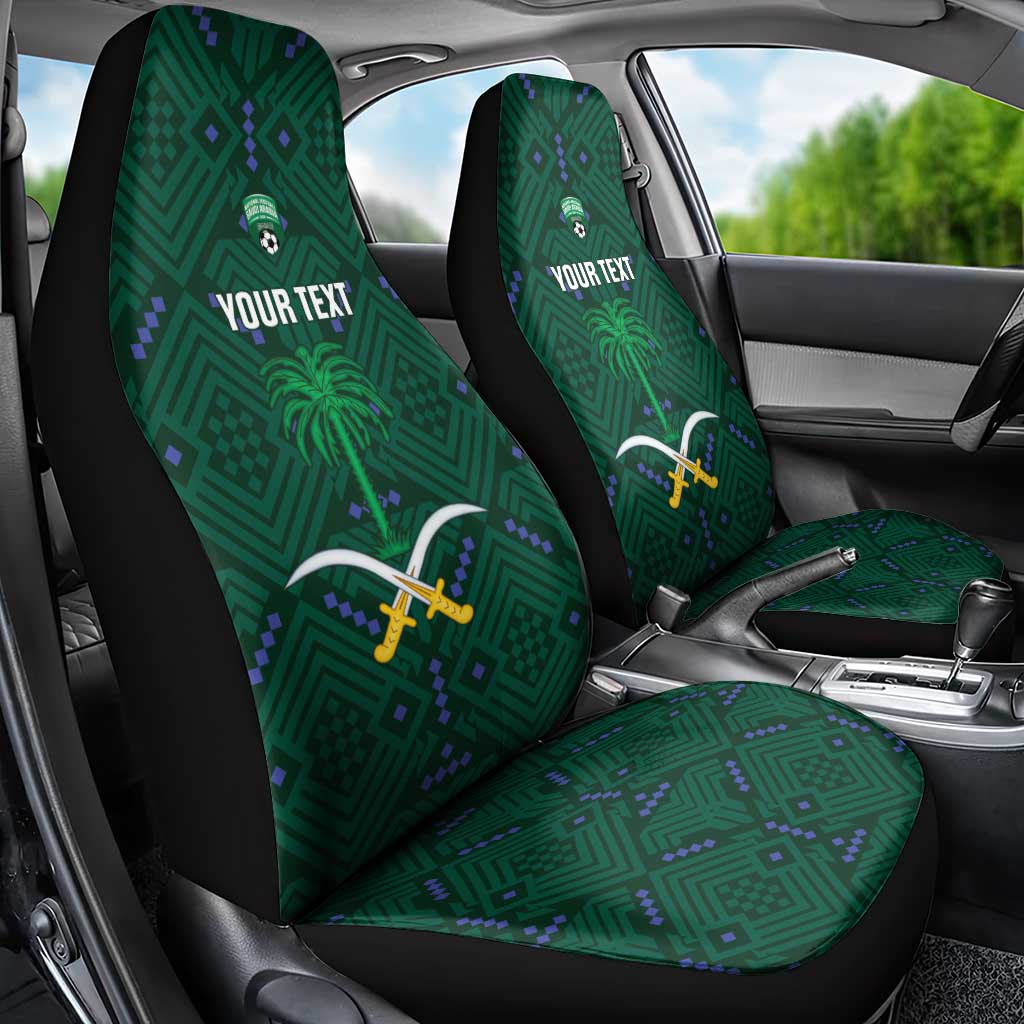 Custom Saudi Arabia Football Car Seat Cover 2026 Arabian Falcons Sporty Version - Wonder Print Shop