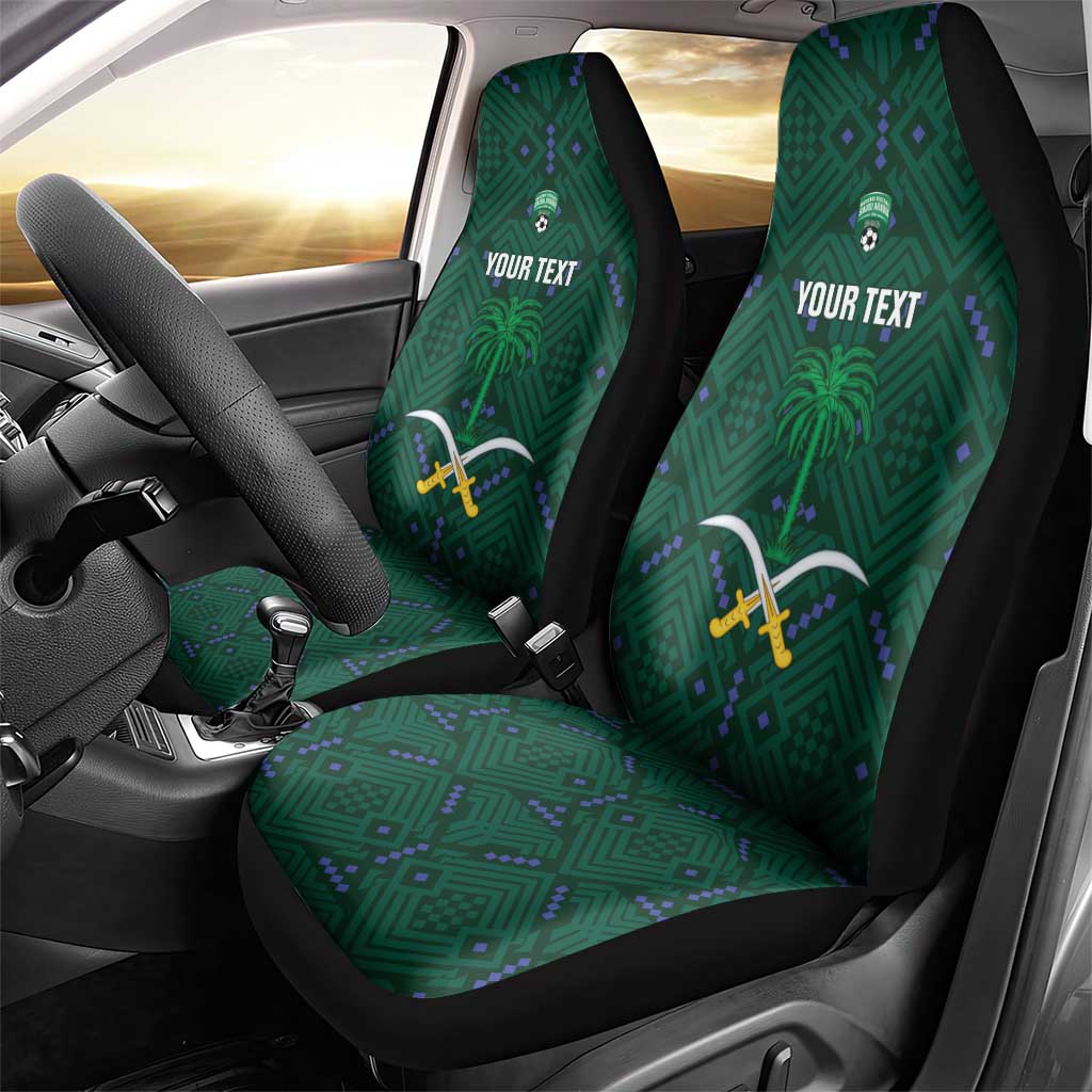 Custom Saudi Arabia Football Car Seat Cover 2026 Arabian Falcons Sporty Version - Wonder Print Shop
