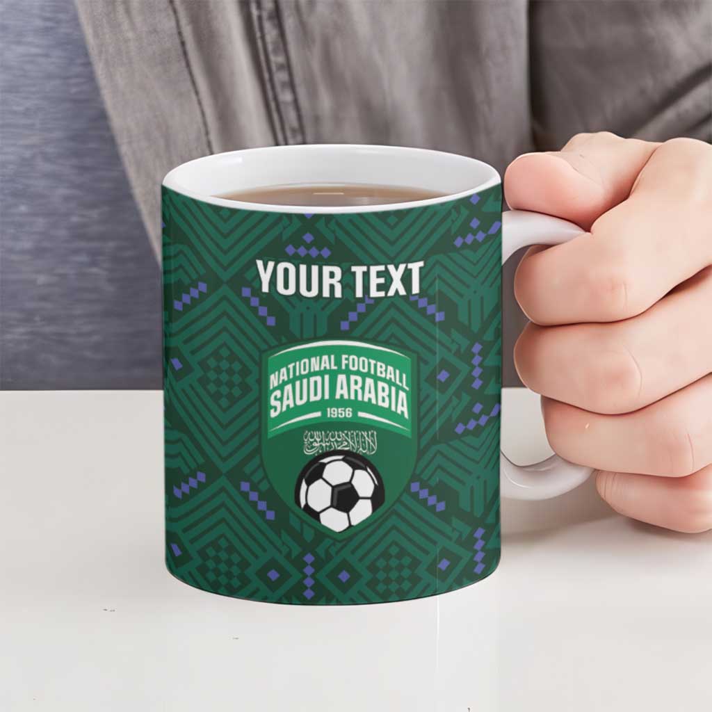 Custom Saudi Arabia Football Ceramic Mug 2026 Arabian Falcons Sporty Version - Wonder Print Shop