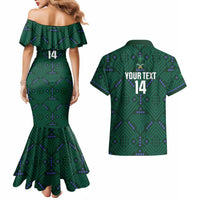 Custom Saudi Arabia Football Couples Matching Mermaid Dress and Hawaiian Shirt 2026 Arabian Falcons Sporty Version - Wonder Print Shop
